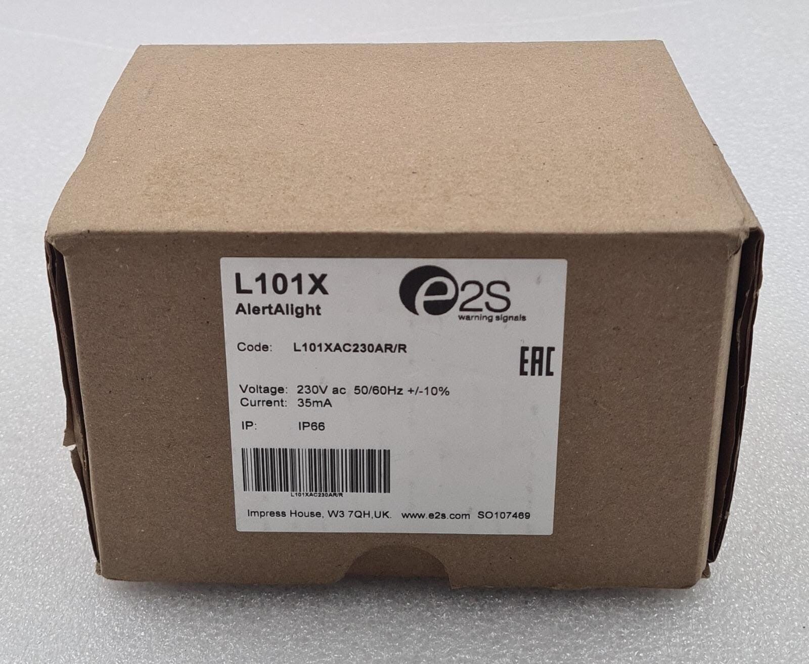 NEW- E2S Warning Signal L101X AlertAlight L101XAC230AR/R 230V IP66 Xenon Beacon