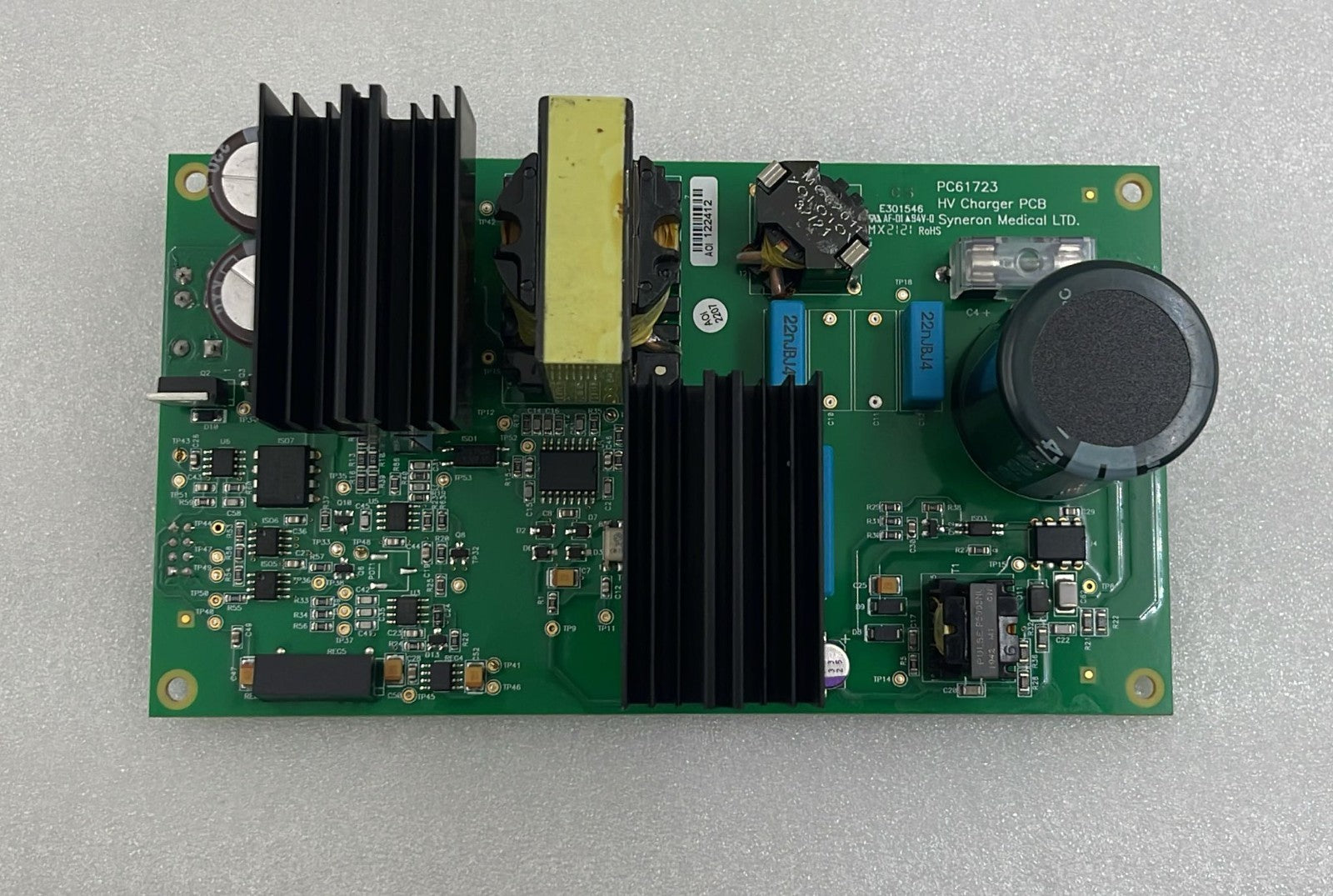 Syneron Candela medical HV charger board top view