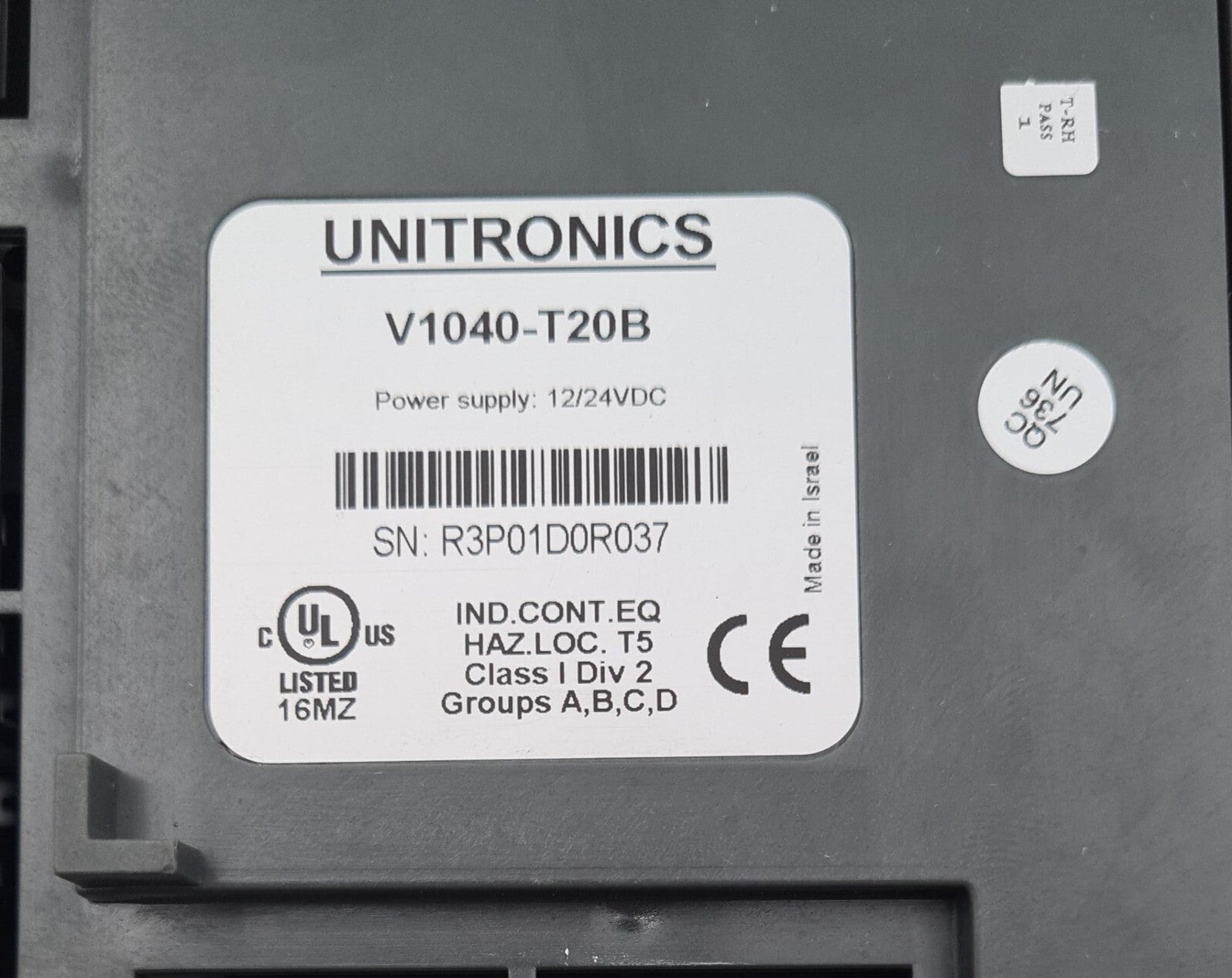 UNITRONICS V1040-T20B Vision 10.4" Touch Screen OPLC HMI Controller **AS-IS** #1