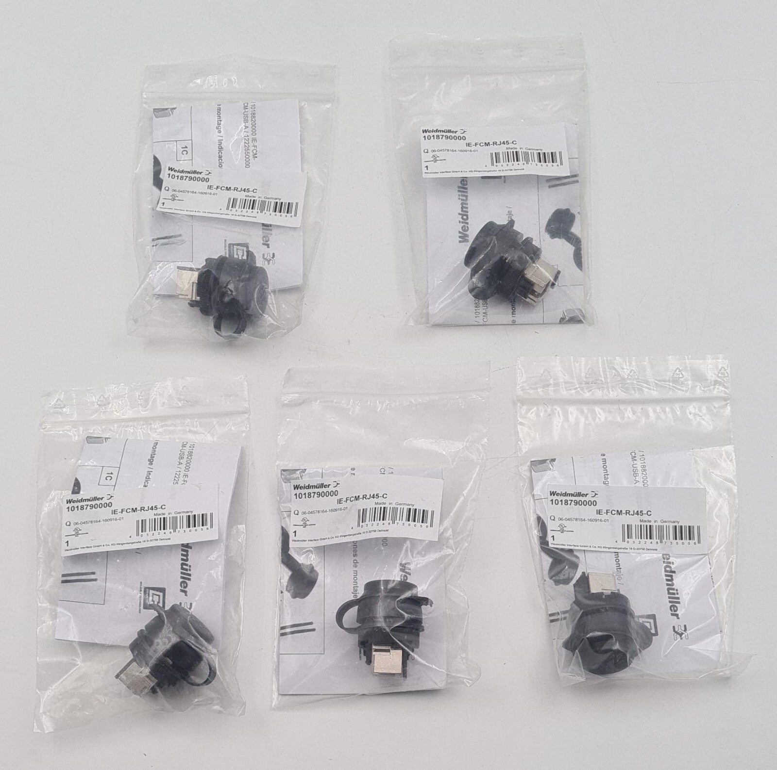 [LOT OF 5] NEW - Weidmuller Coupler Converter IE-FCM-RJ45-C 1018790000