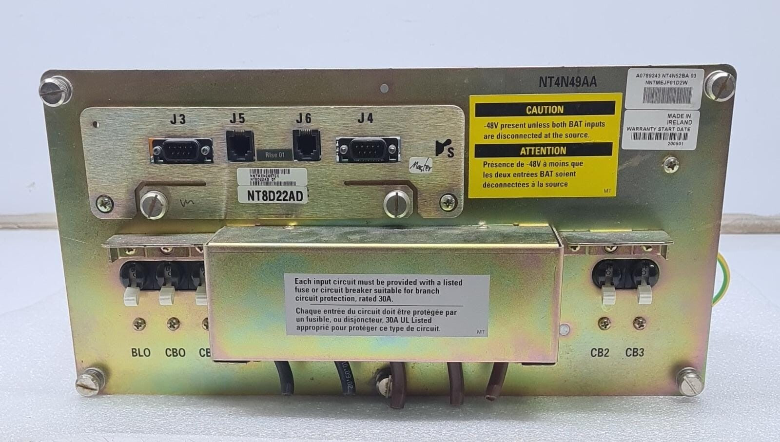 NORTEL NT4N49AA PDU/PDA-4 4-FEED POWER DISTRIBUTION UNIT W/ NT8D22AD