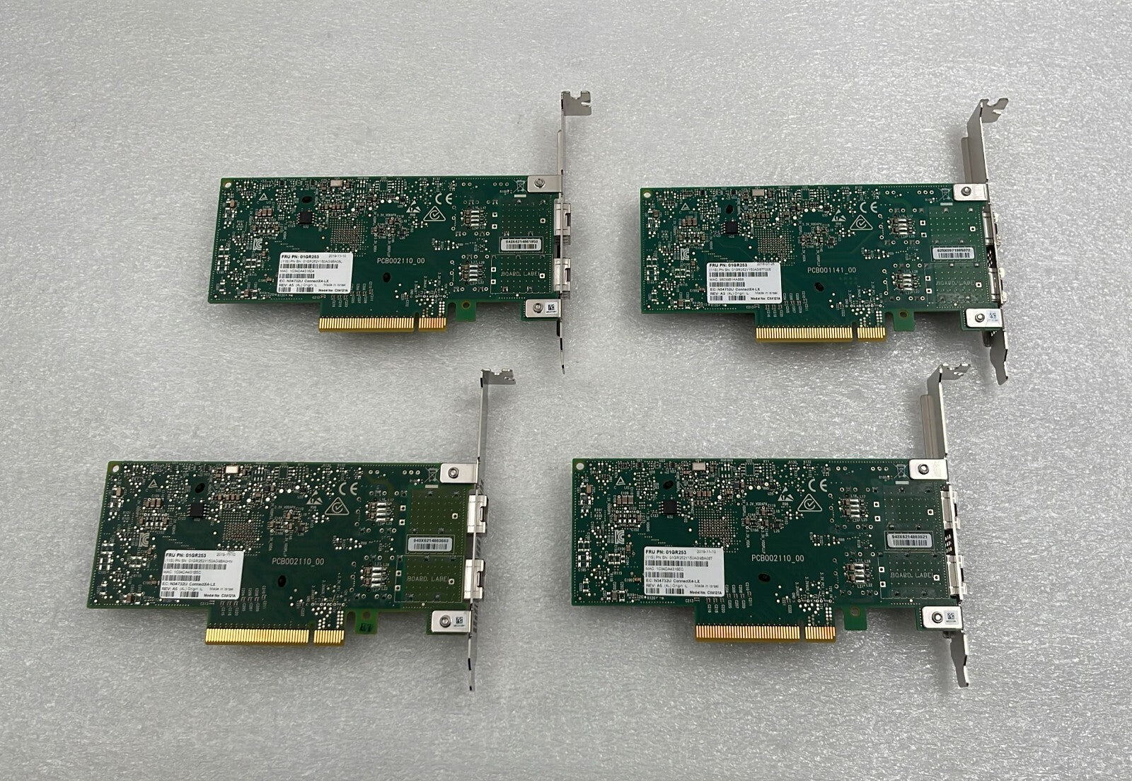 [LOT 4 PCS] Lenovo Mellanox 01GR253 01GR252 Dual Port Interface Card CX4121A