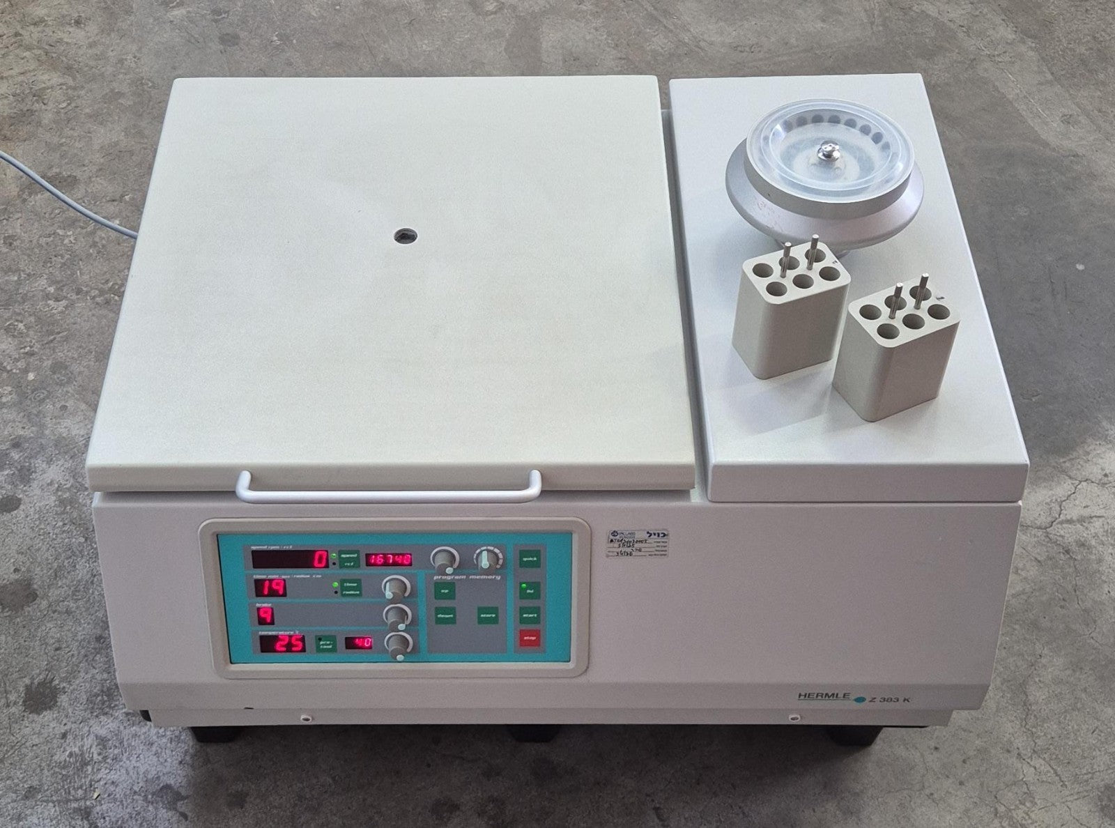 HERMLE Z 383 K Lab Refrigerated Centrifuge W/ Rotor & Buckets