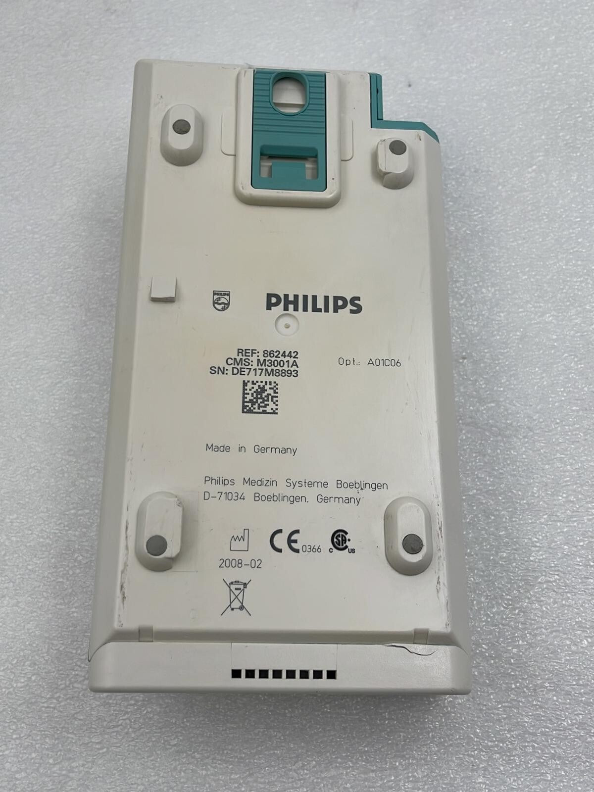 Philips IntelliVue M3001A 862442 Opt: A01C06 MMS Module Temp SpO2 ECG