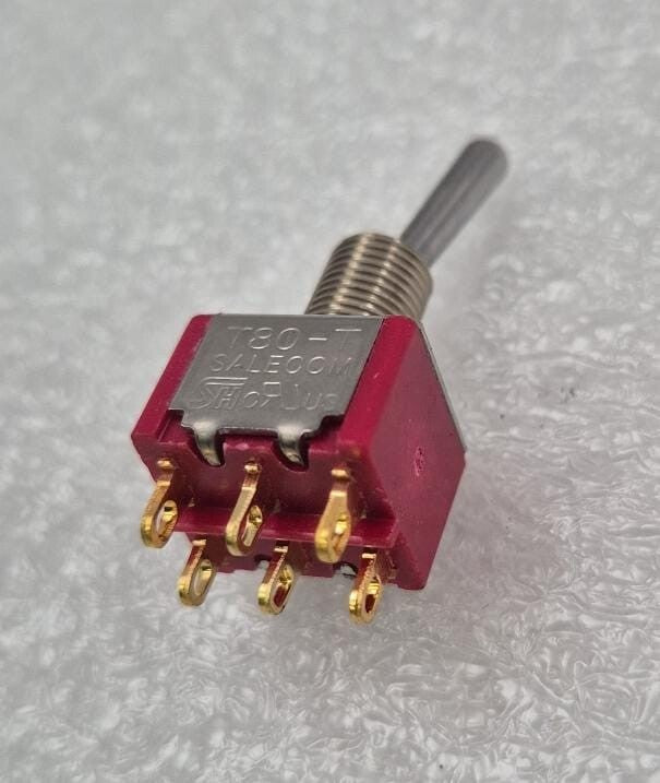 [LOT 10 PCS] SALECOM T80-T 6-Pin On Maintained 2-Positions Toggle Switch Red