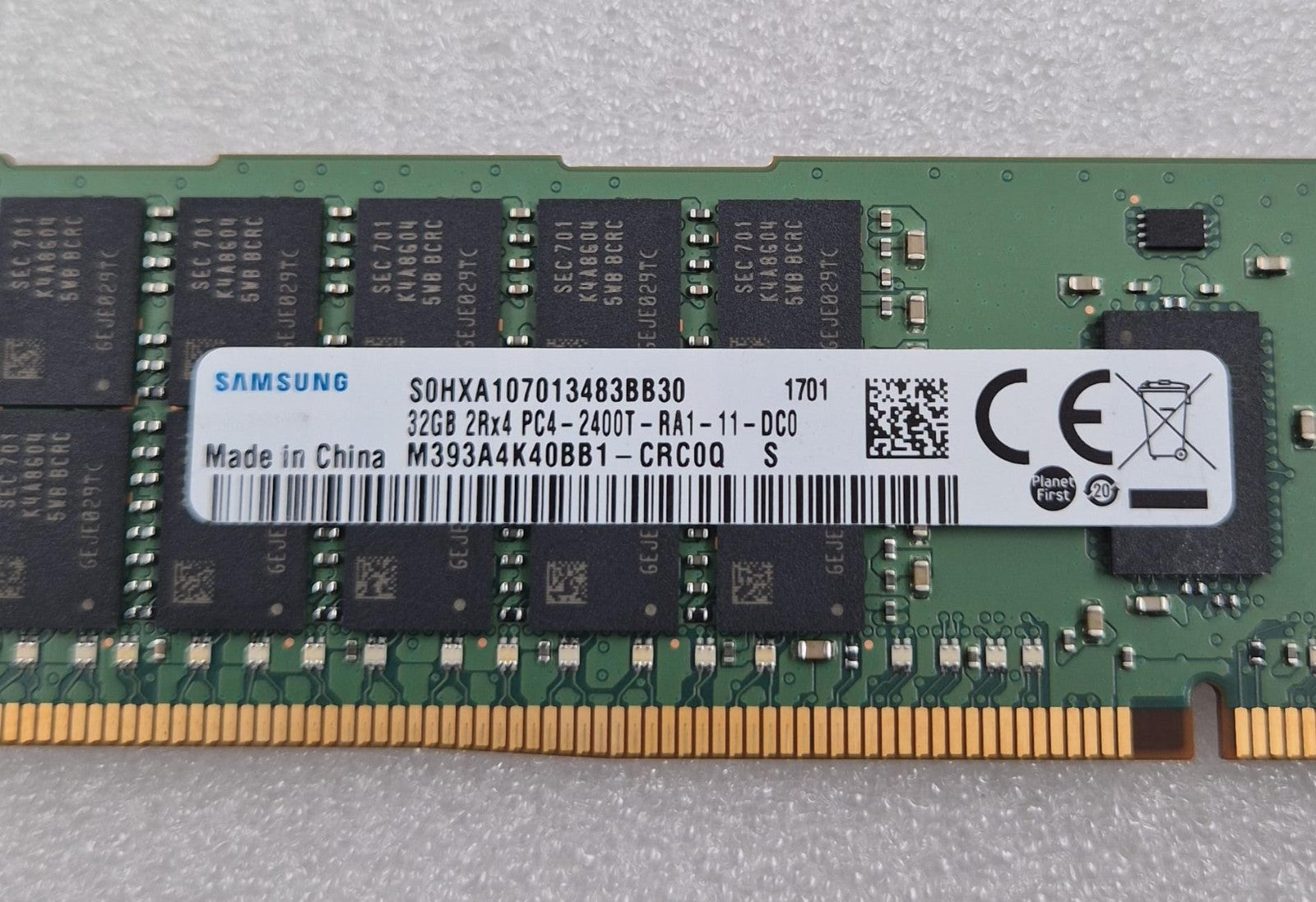 [LOT 7] Samsung 32GB 2Rx4 PC4-2400T M393A4K40BB1-CRC0Q Memory Server RAM *HPE*