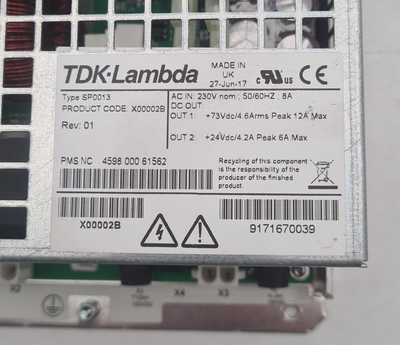 TDK-Lambda SP0013 X00002B Power Supply 4598 000 61562