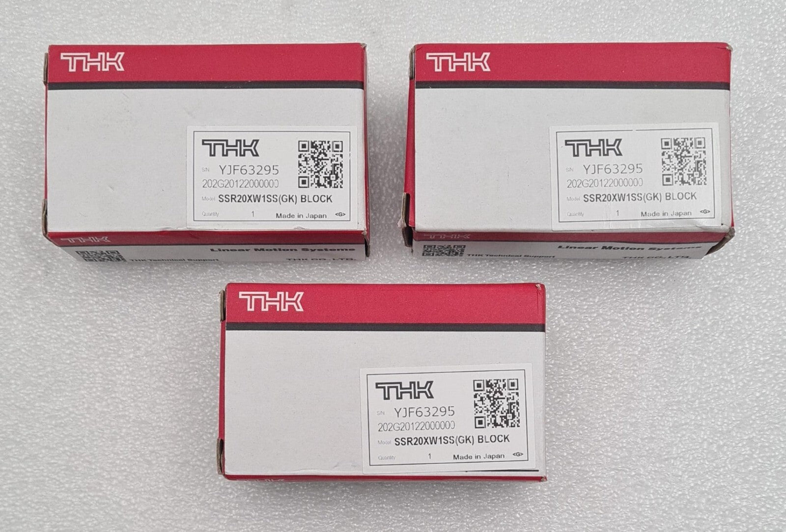 THK SSR20XW1SS linear guide block bearing modules set of 3