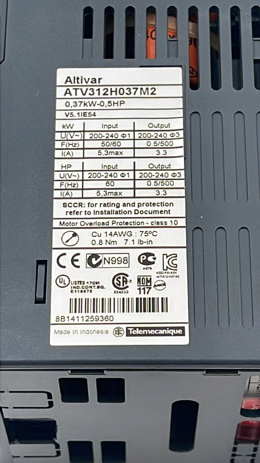 NEW- Schneider Electric Altivar ATV312H037M2 Variable Speed Drive VFD