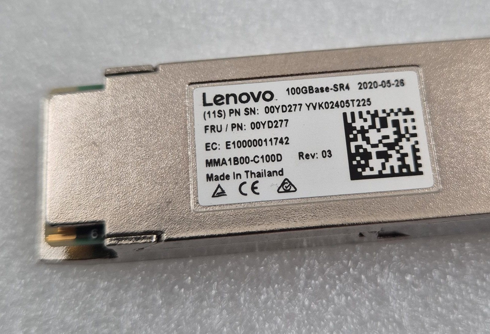 Lenovo 00YD277 100GBase-SR4 MMA1B00-C100D 850nm 100G Optical Transceiver