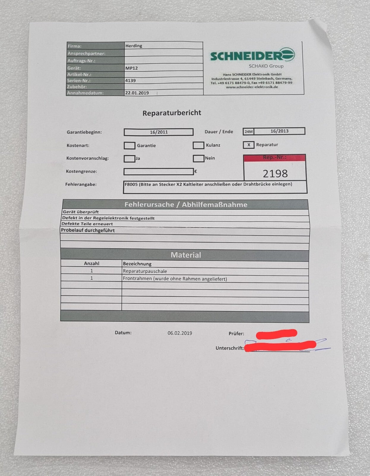 Herding Filtertechnik Steuerplatine MP 12 Control Panel **REFUBRISHED**
