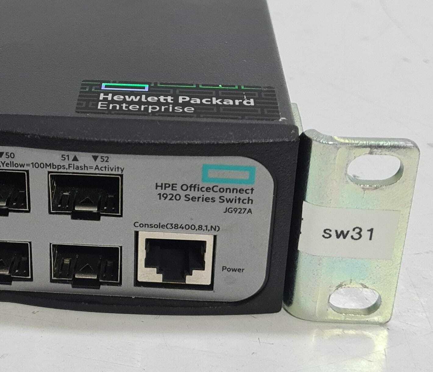 HP / HPE OfficeConnect Switch 1920 48G Port JG927A Network SFP Receiver