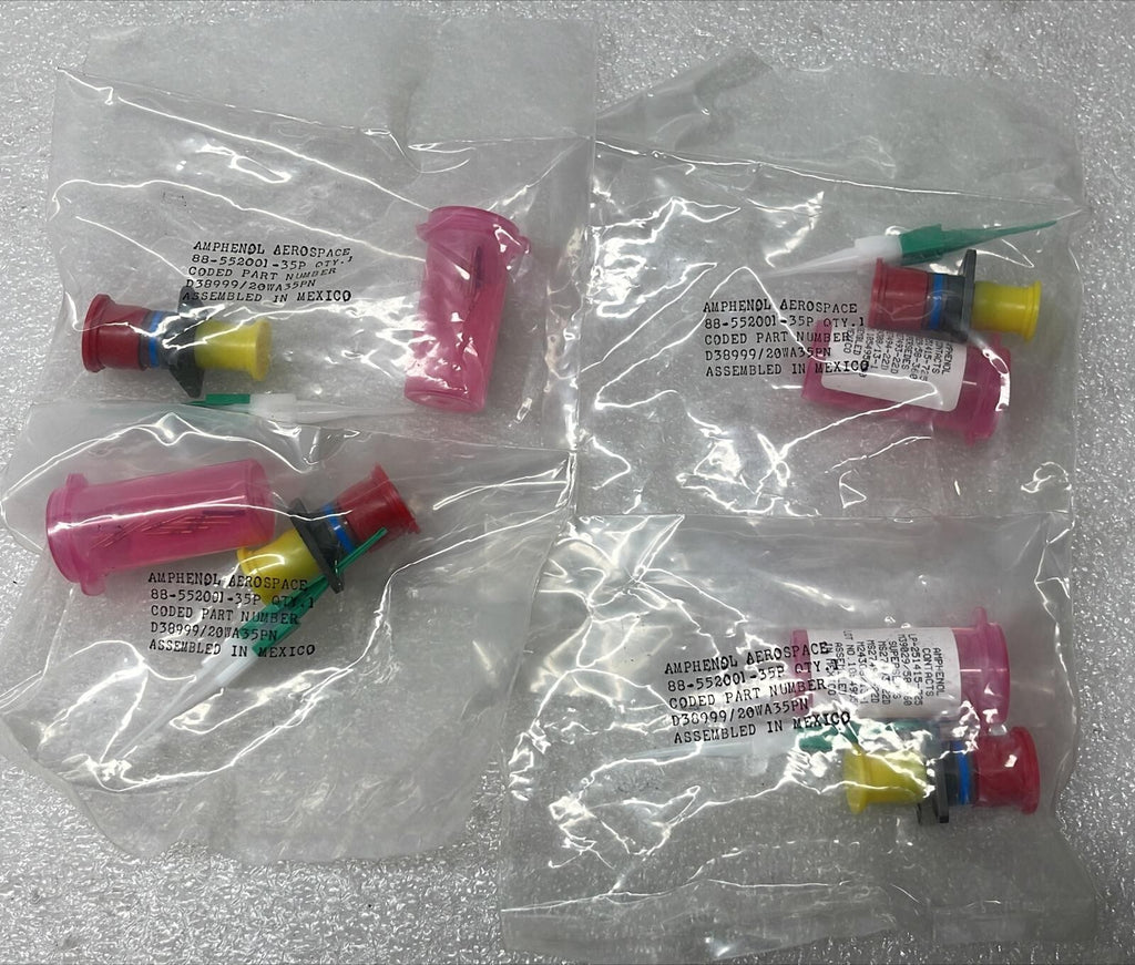 [LOT OF 4] NEW Sealed - Amphenol  D38999/20WA35PN Circular Mil Spec Connector