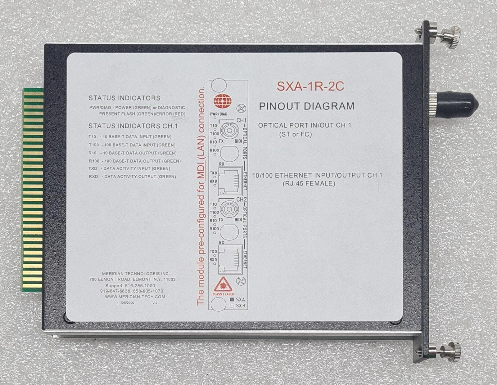 Meridian Technologies SXA-1R-2C Fiber-Optic Transmission