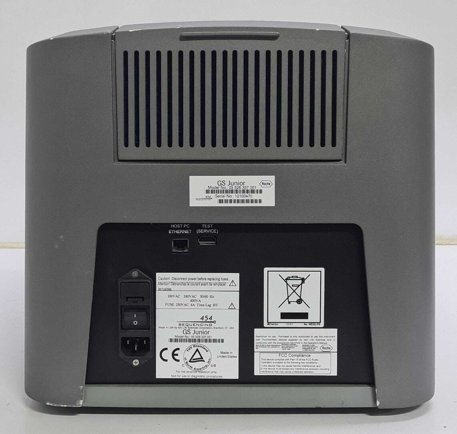 Roche GS Junior 454 Sequencing Unit 05 526 337 001 DNA Genome Sequencer