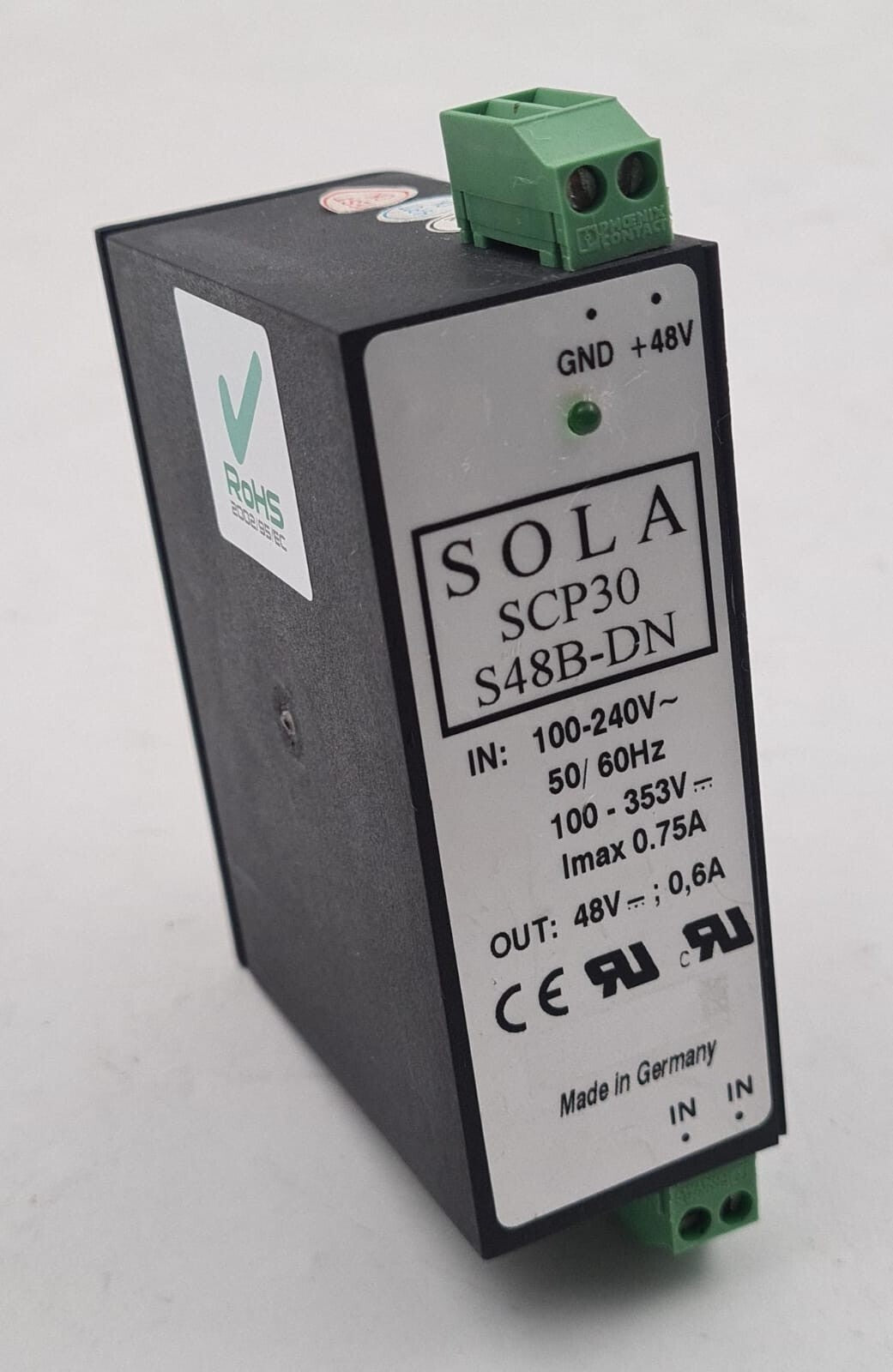 SOLA SCP30 S48B-DN 100-240V 50/60Hz 48V 0.6A Power Supply