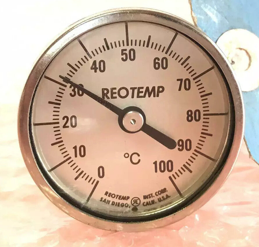 Reotemp Stainless Steel Bi-Metal Thermometers  200F 0-100C - Tested