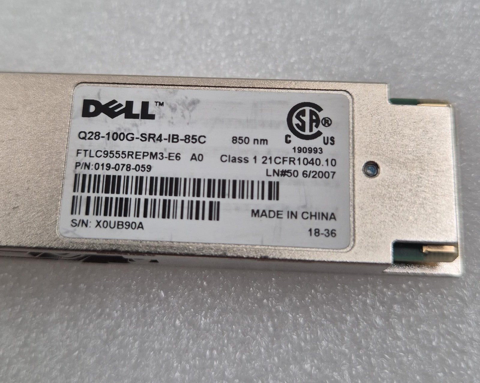 DELL Q28-100G-SR4-IB-85C FTLC9555REPM3-E6 100G 850nm Optical Transceiver