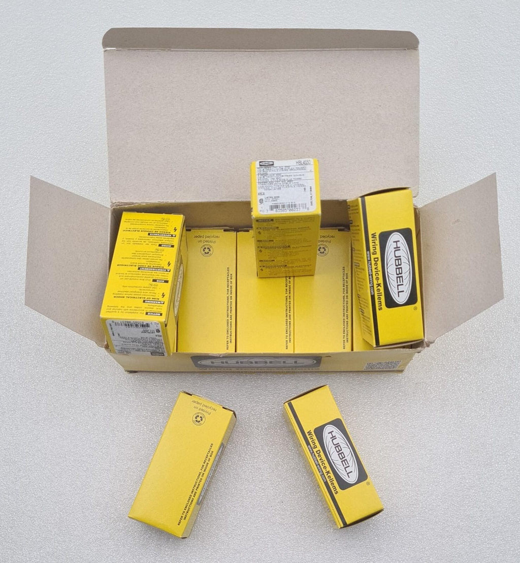 [LOT 10] NEW BOX- HUBBELL HBL4550 BROWN 15A 250V Twist Lock Duplex 2 POLE 3 WIRE