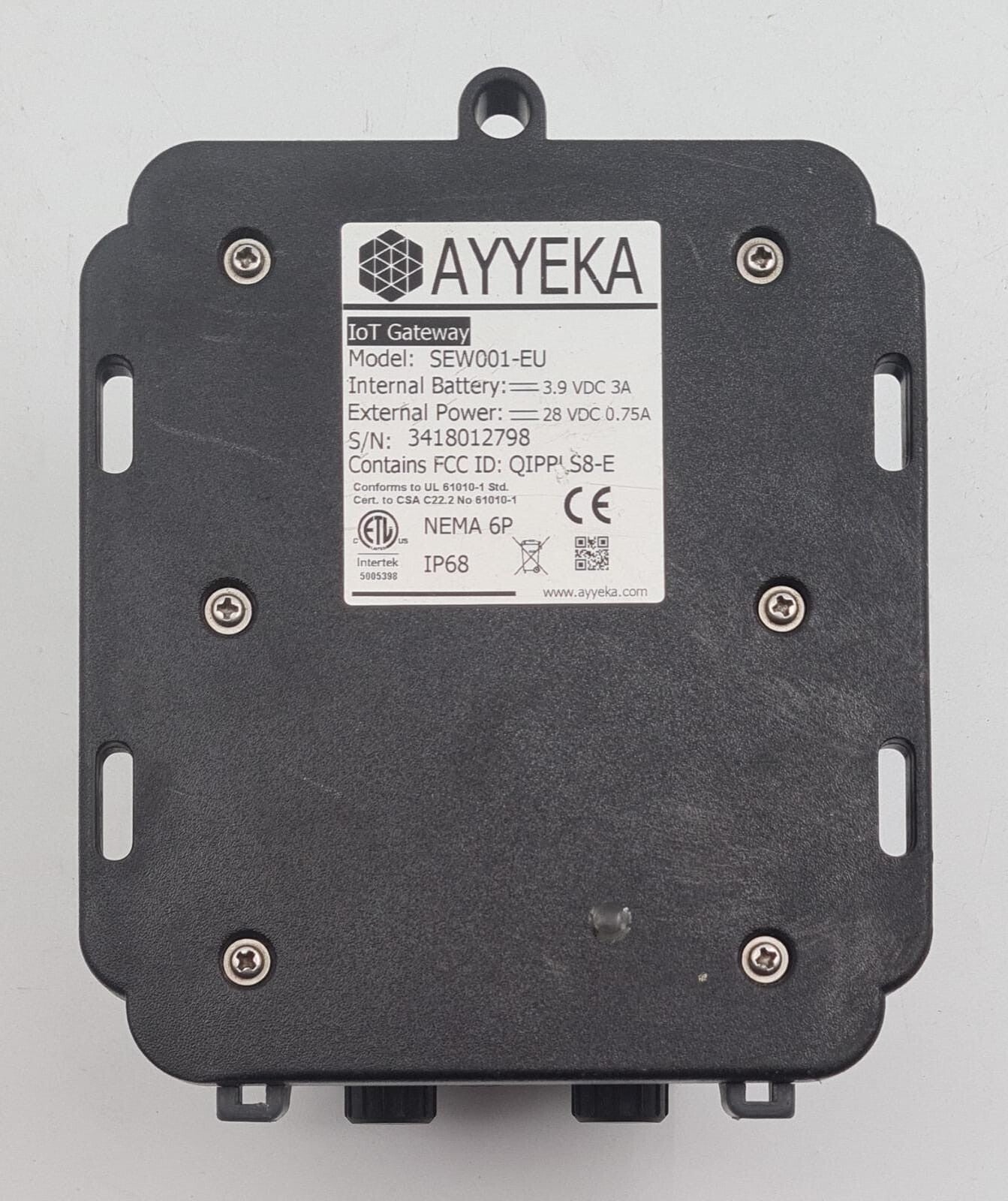 AYYEKA IoT Gateway SEW001-EU QIPPLS8-E NEMA 6P Wavelet