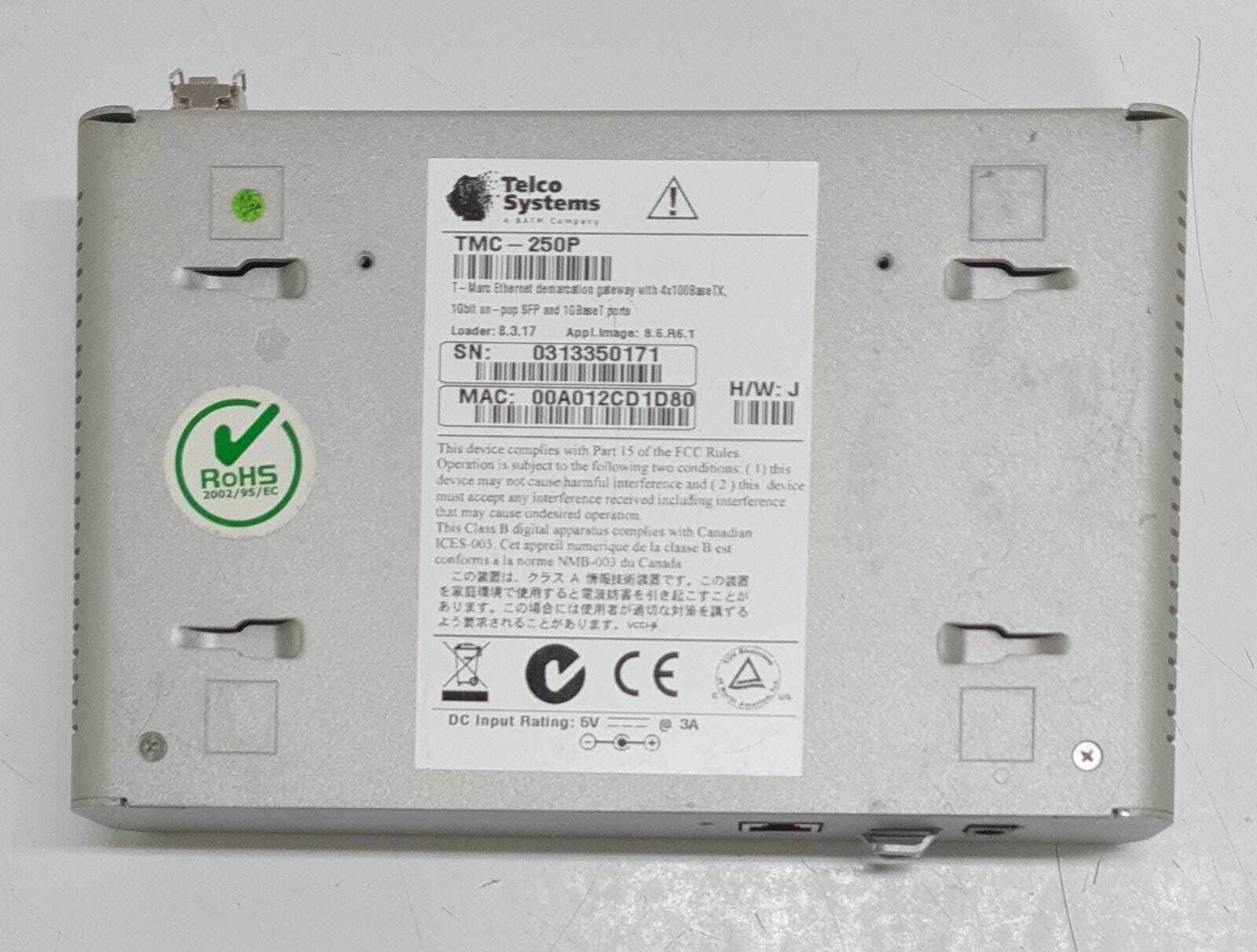 TELCO Systems T-MARC Ethernet Demarcation Gateway TMC-250P W/ SFP BTI-MGBIC