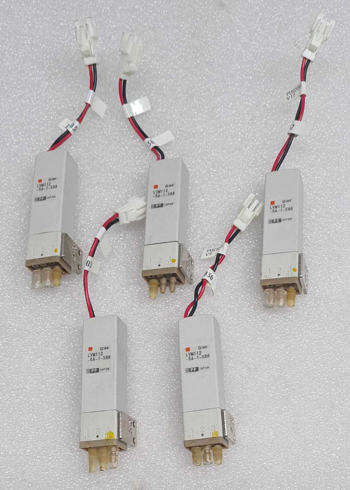 [LOT OF 5] SMC LVM112-5A-1-x88 LVM 112 CHEMICAL VALVE 3 PORT