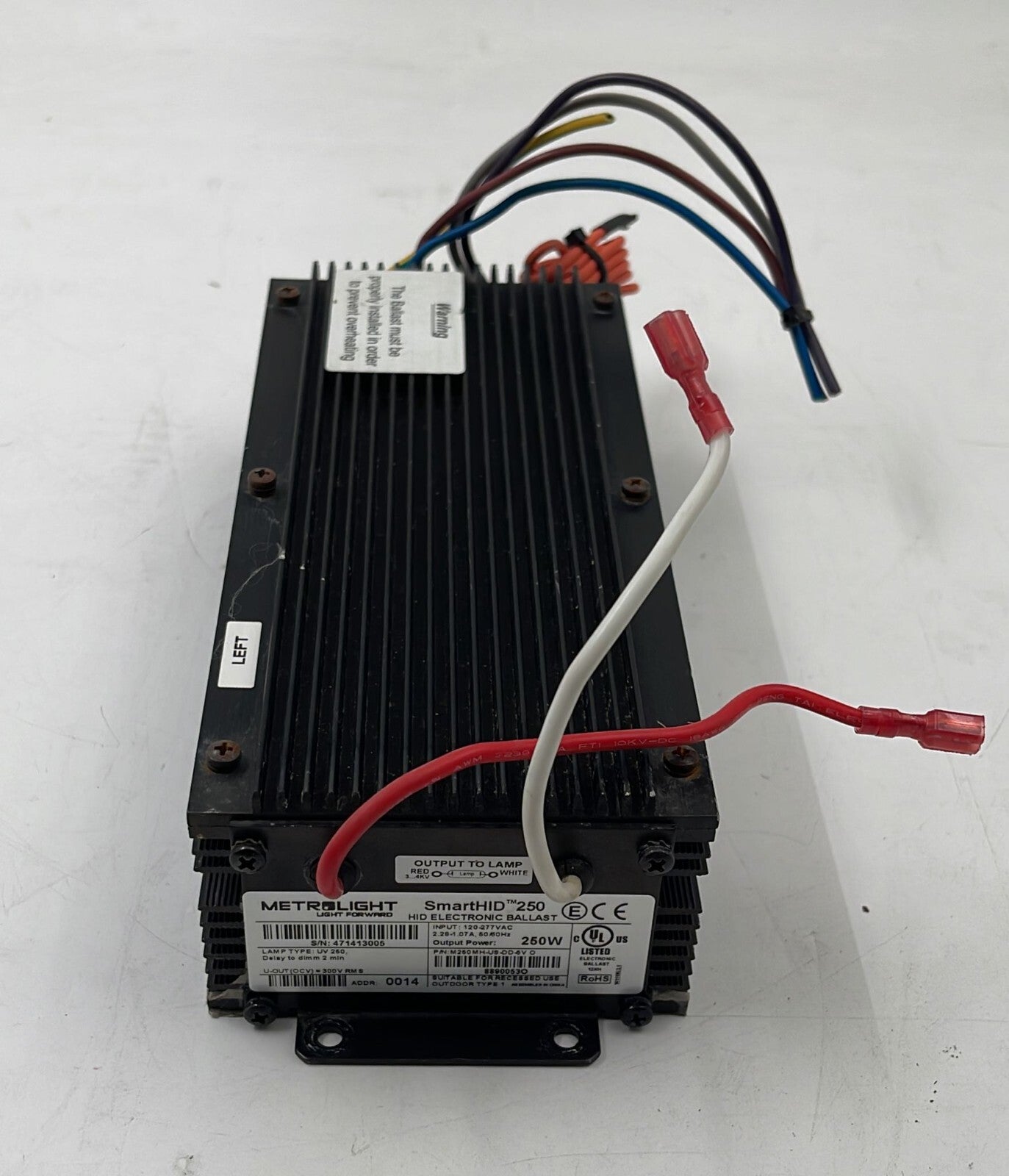 Metrolight SmartHID 250 HID ELECTRONIC BALLAST M250MH-US-DD-5V