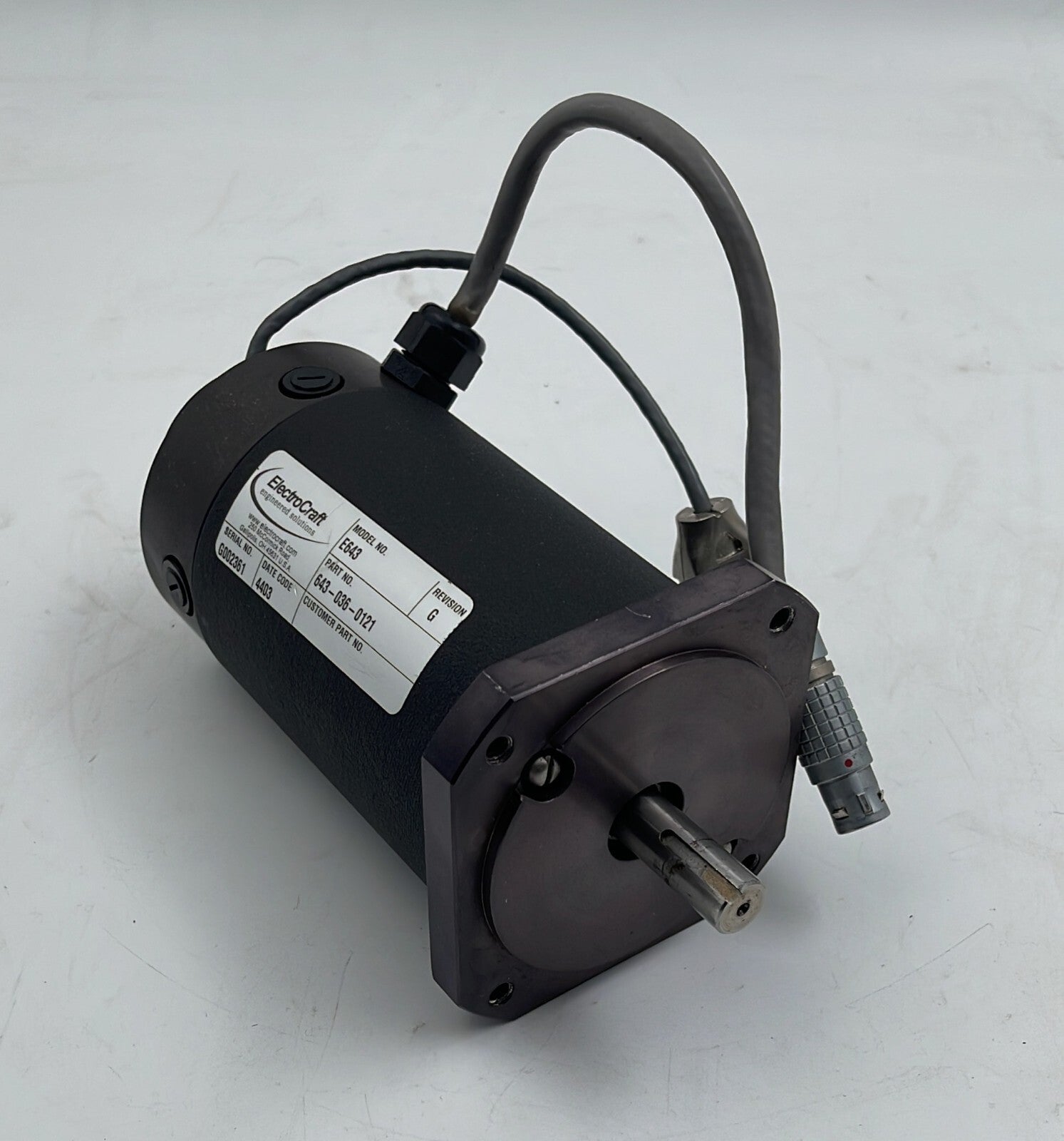 Reliance ElectroCraft E643 Servo motor 643-036-0121