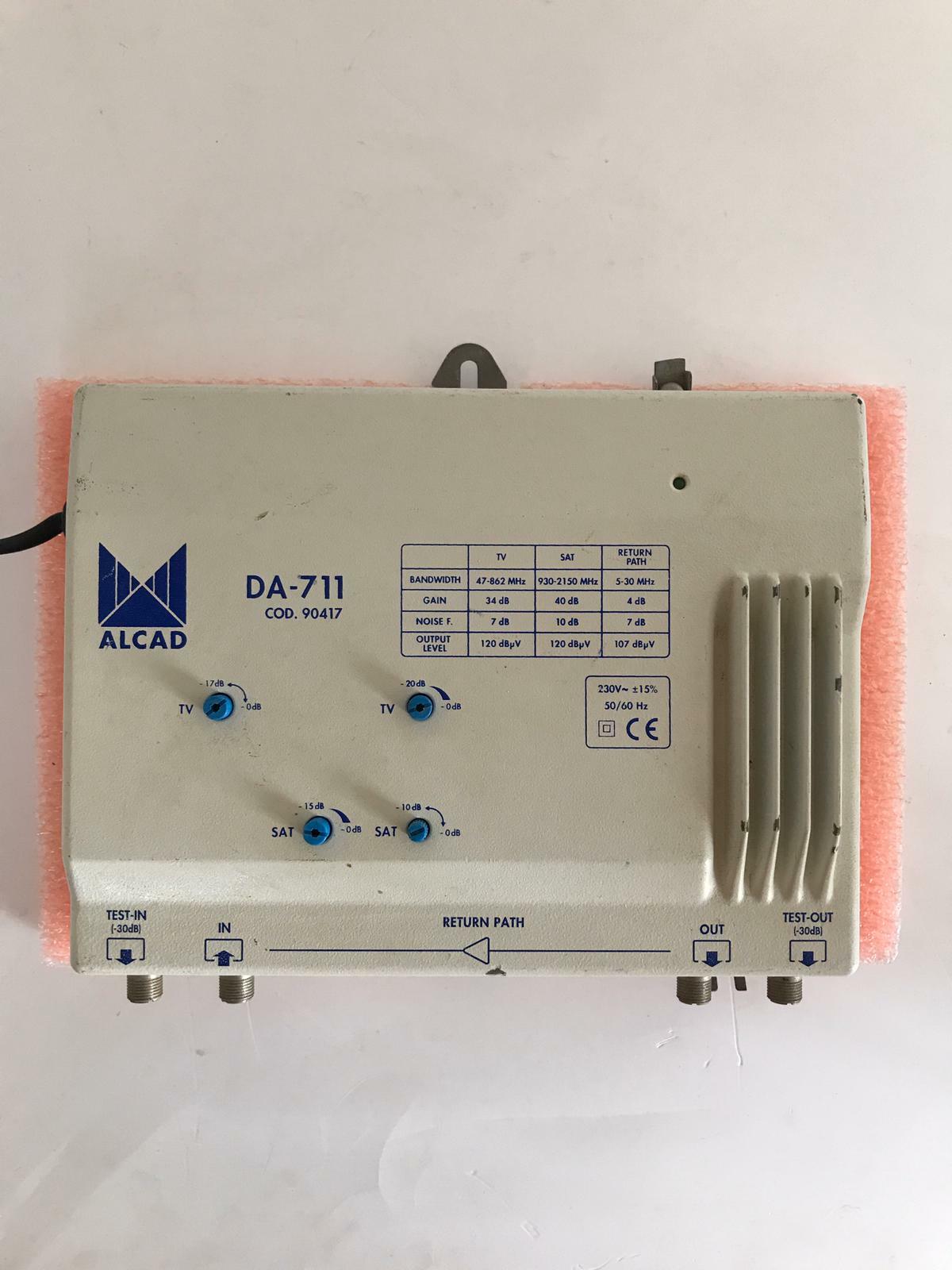 Alcad DA-711 Extension amplifier 1 Input 1 Output , UHF/VHF/BS,G=47 dB