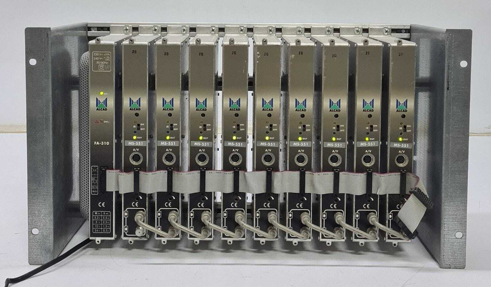 ALCAD Transmodulator Chassis FA-310 Power Supply & 9* MS-551 Amplifier for MATV