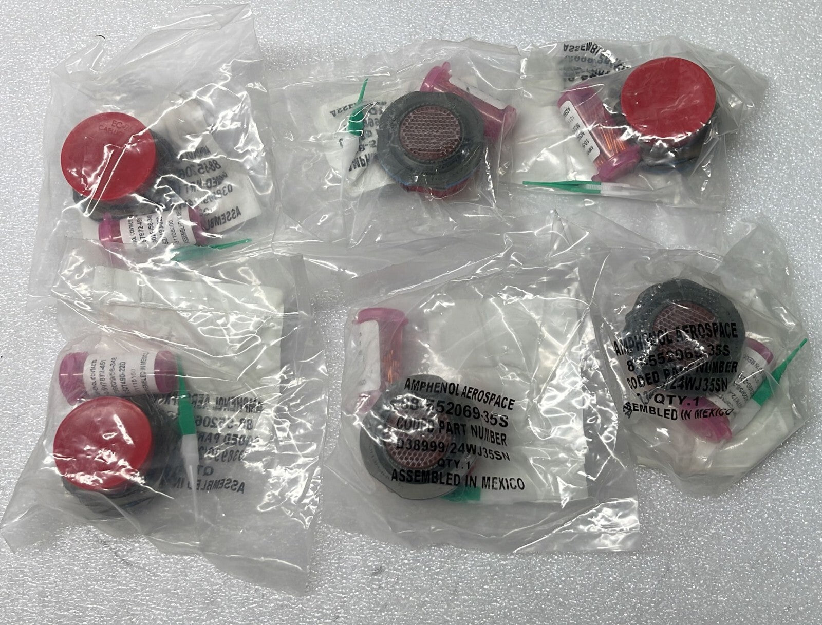 [LOT OF 6] NEW SEALED- AMPHENOLD38999/24WJ35SN Circular MIL Spec Connector