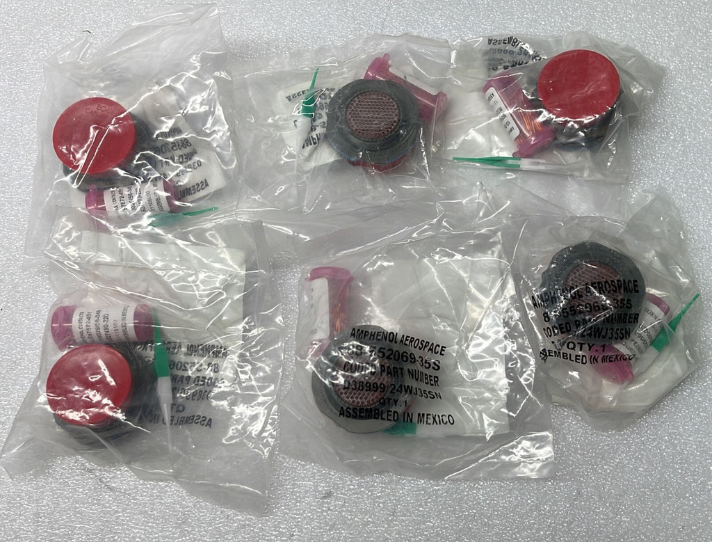 [LOT OF 6] NEW SEALED- AMPHENOLD38999/24WJ35SN Circular MIL Spec Connector