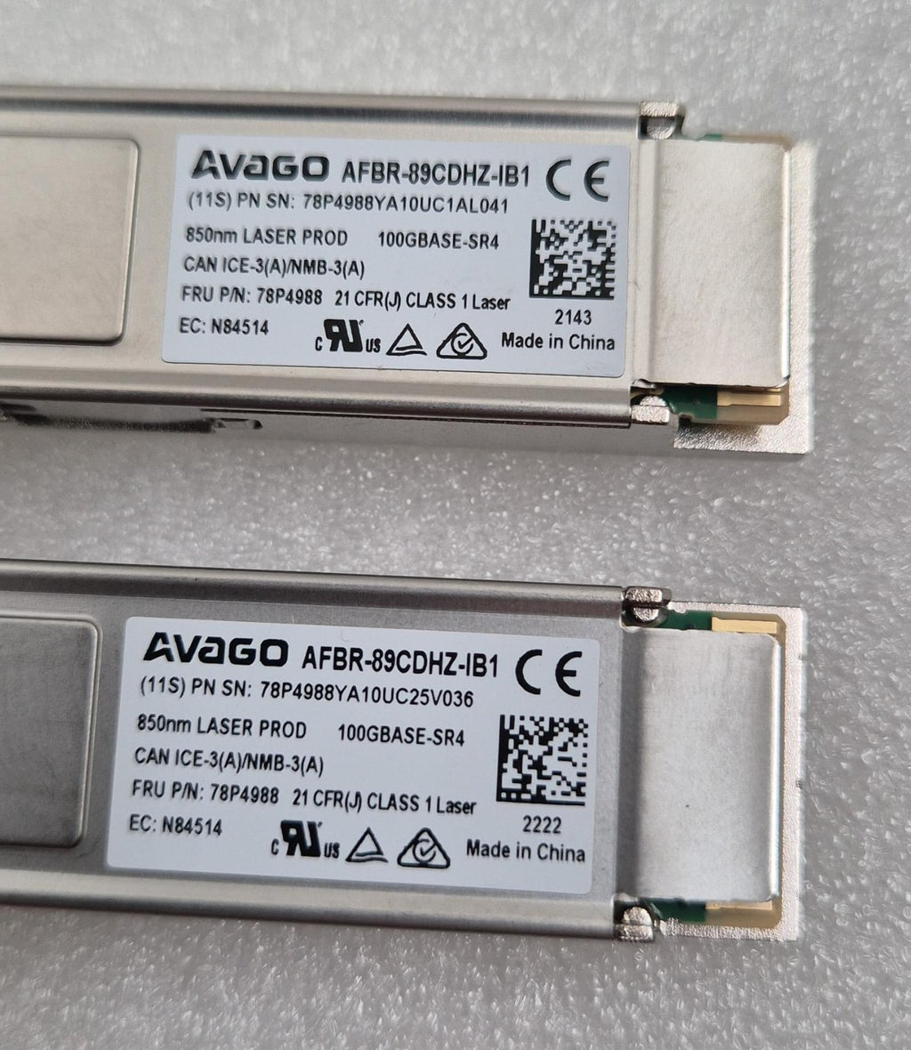 [LOT 2 PCS] AVAGO AFBR-89CDHZ-IB1 78P4988 850nm 100GBASE-SR4 Optical Transceiver