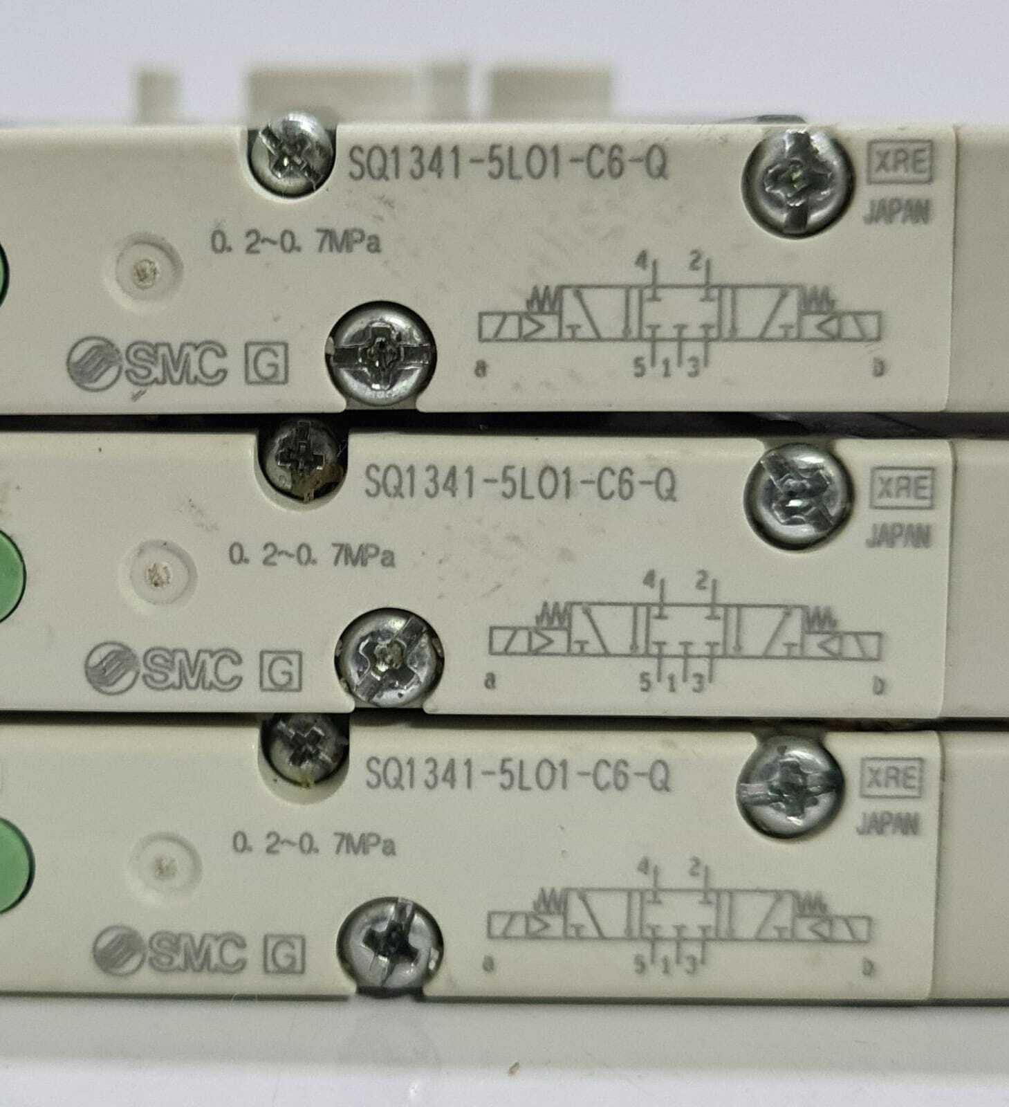 [LOT OF 2] SMC Solenoid Valve Manifold SQ1341-5LO1-C6-Q