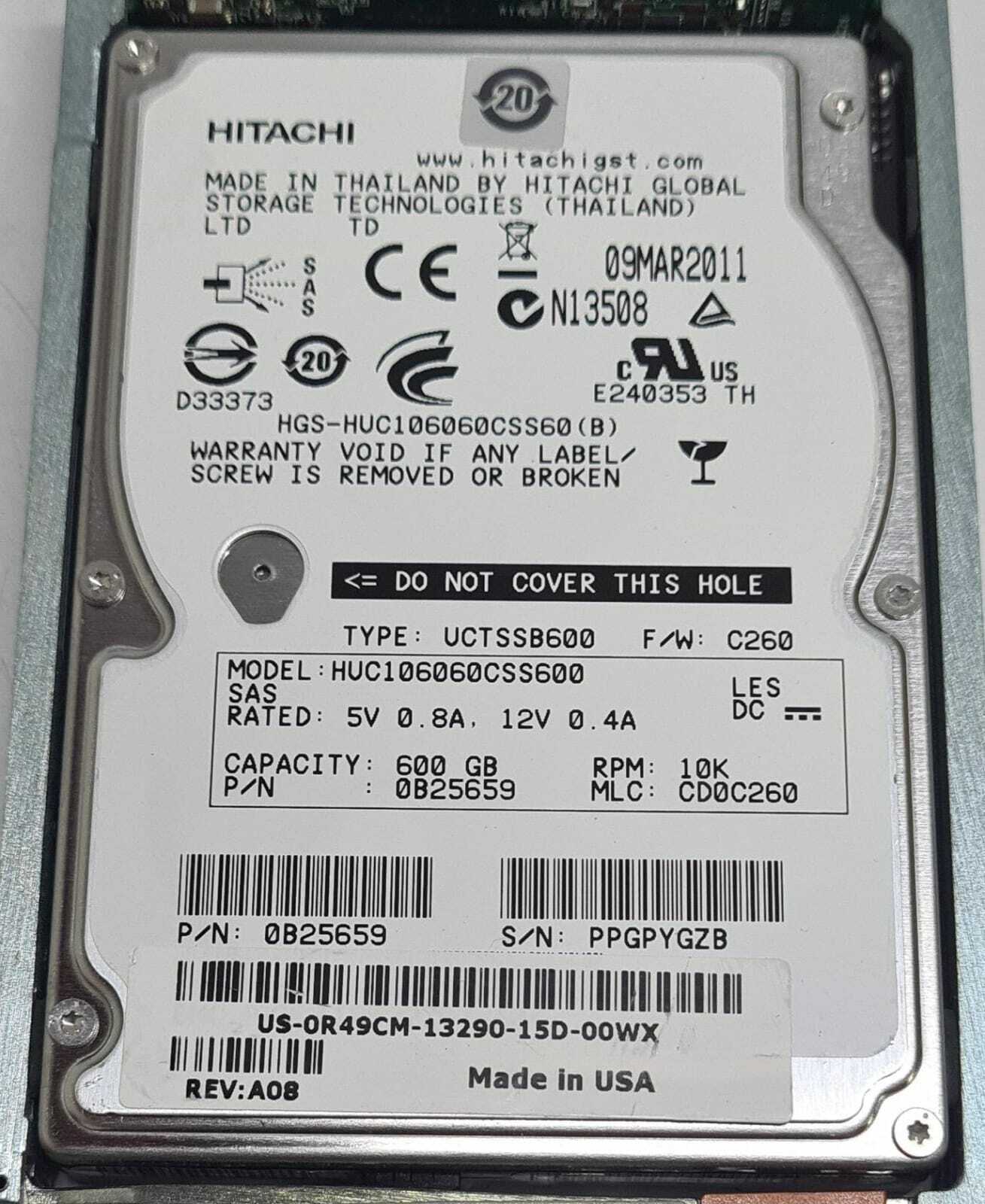 [LOT OF 7] HITACHI PROTECH 0B25659 HUC106060CSS600 600GB 2.5" SAS 10K HDD