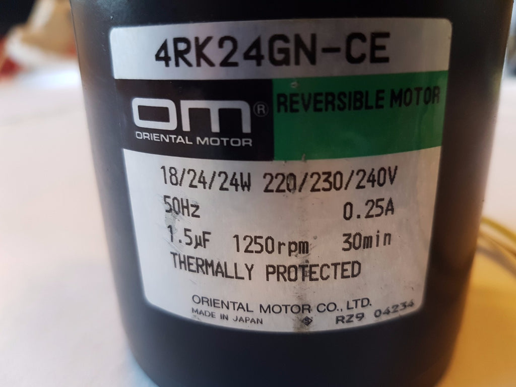 Oriental Motor 4RK24GN CE Reversible motor 18 24 24 W 220 230 240 50 Hz 1250 Rpm