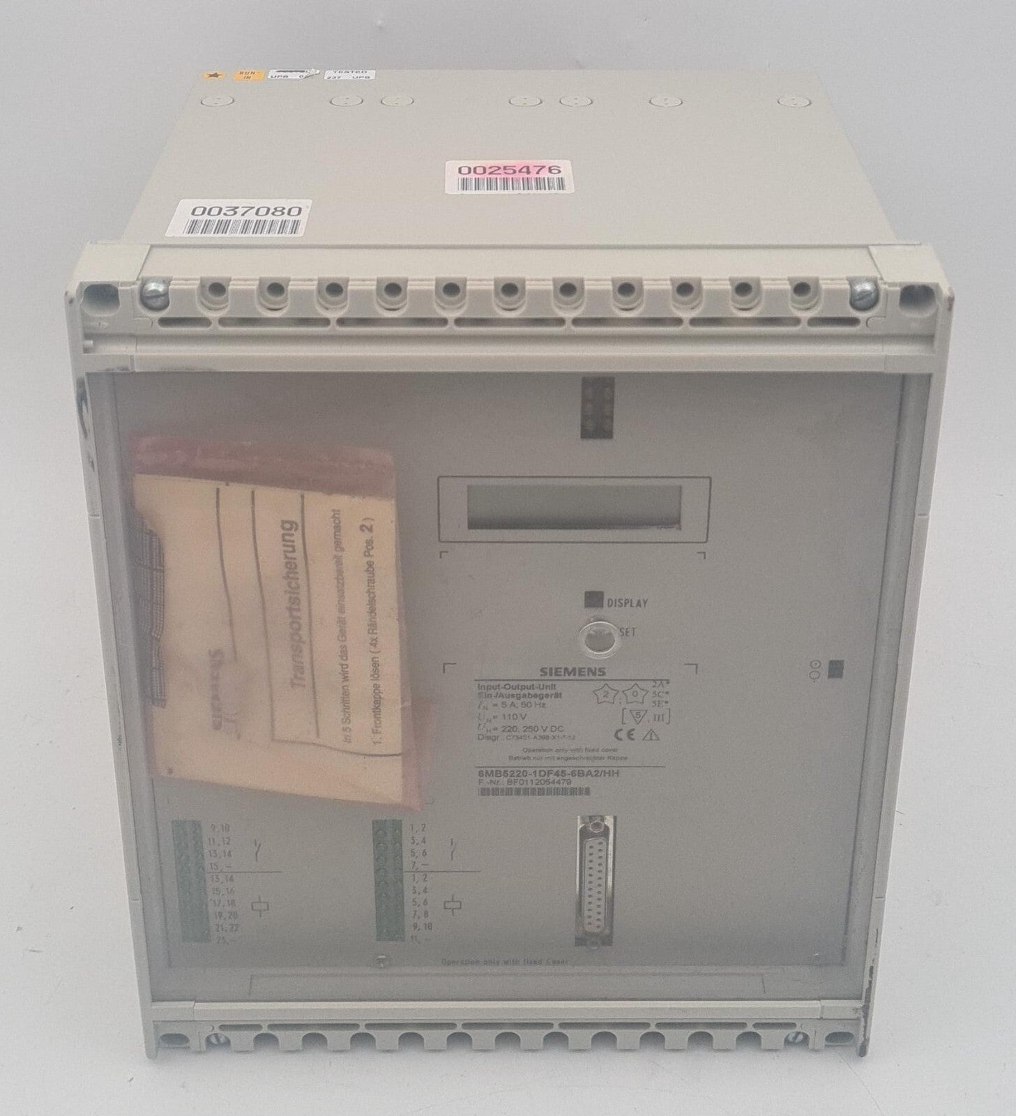 SIEMENS SIPROTEC 6MB5220-1DF45-6BA2/HH Input-Output-Unit Device 6MB5220