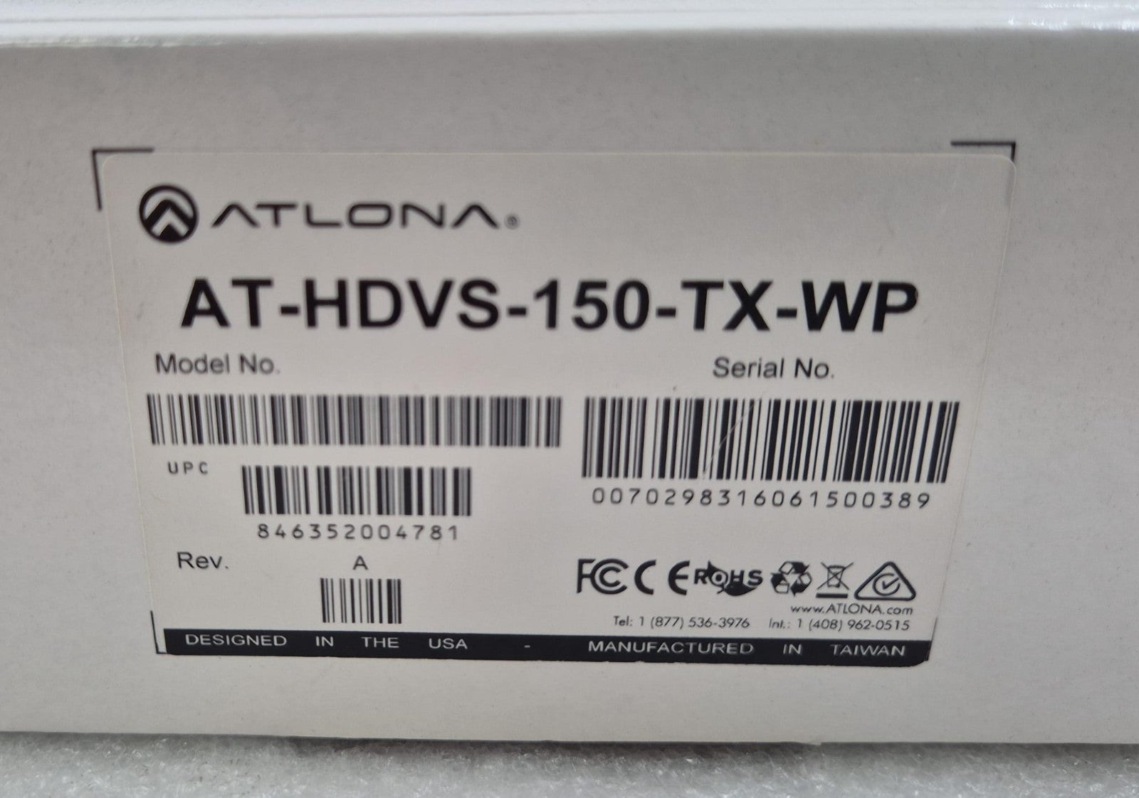 NEW - ATLONA AT-HDVS-150-TX-WP HDMI/VGA to HDBaseT Wall Plate Switcher