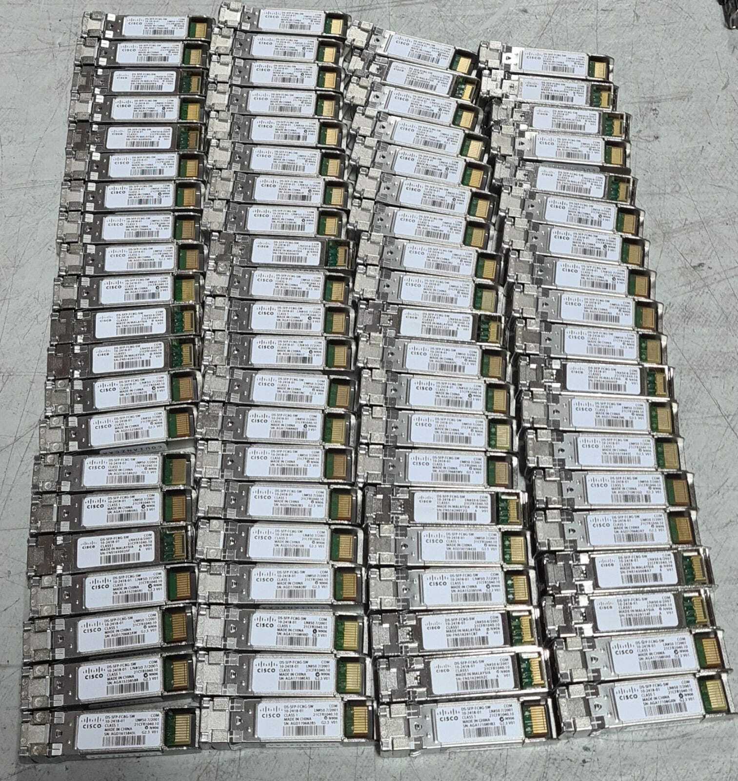 [LOT OF 27] Cisco DS-SFP-FC8G-SW 10-2418-01 COUIANZCAA Transceiver 8Gb SFP+