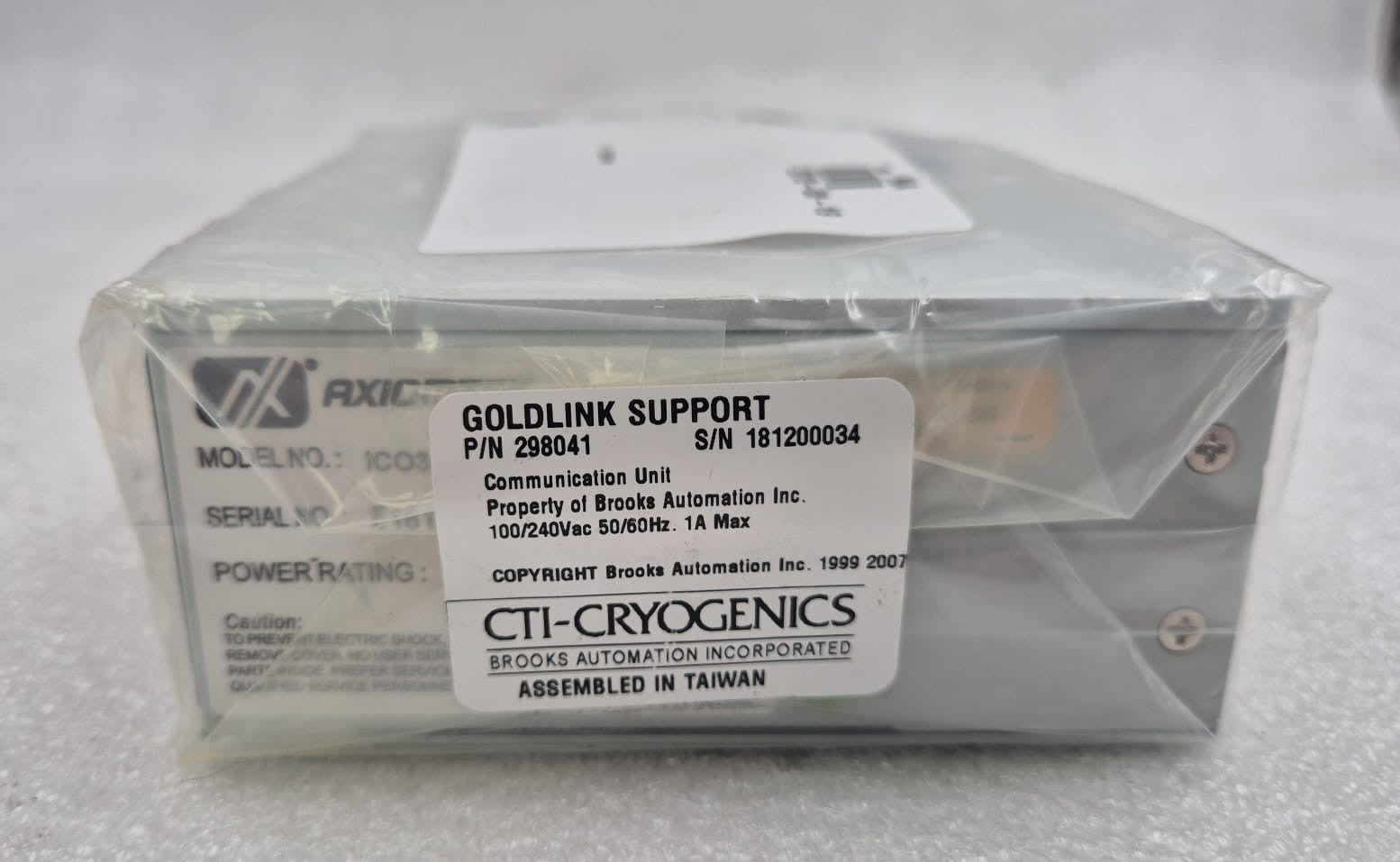 BROOKS CTI-CRYOGENICS GOLDLINK SUPPORT 298041 Communication Unit ICO300