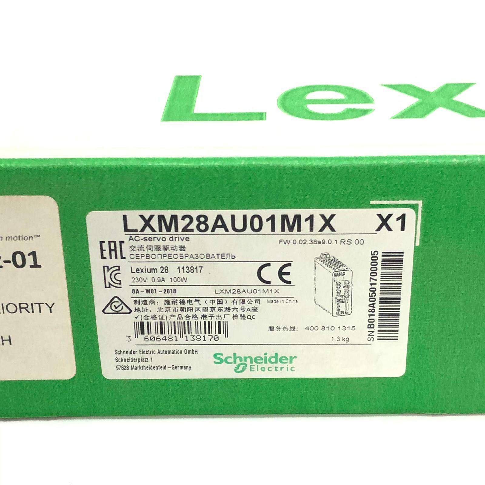 Schneider Electric Lexium 28 LXM28AU01M1X 113817 AC Servo Drive 230V 0.9A 100W