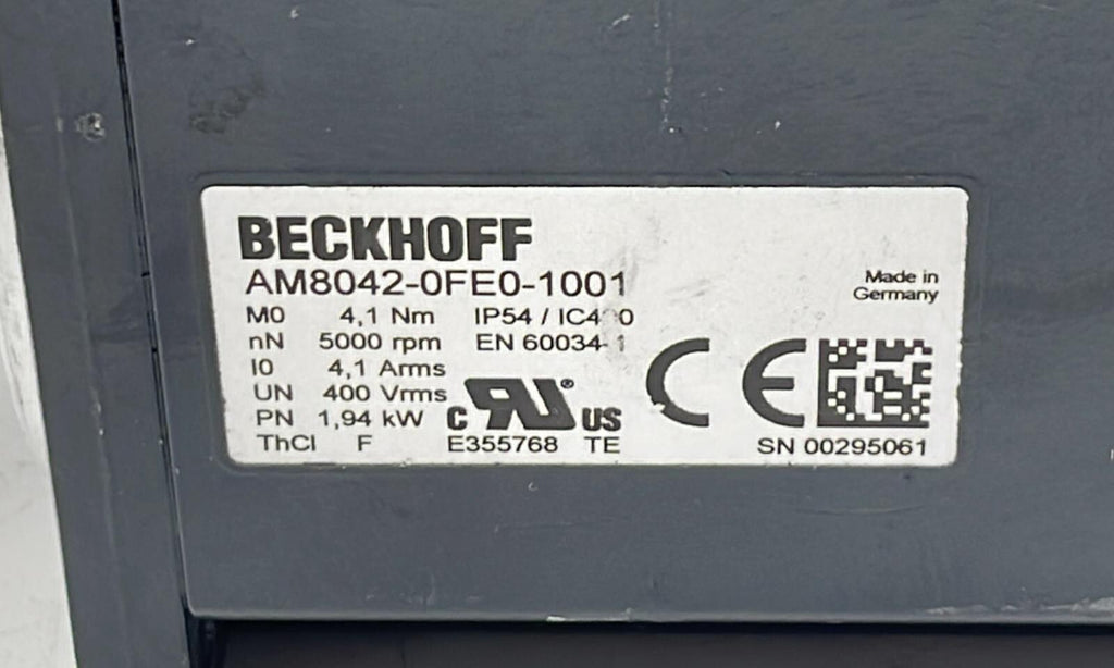Beckhoff AM8042-0FE0-1001 Servo Motor 5000Rpm