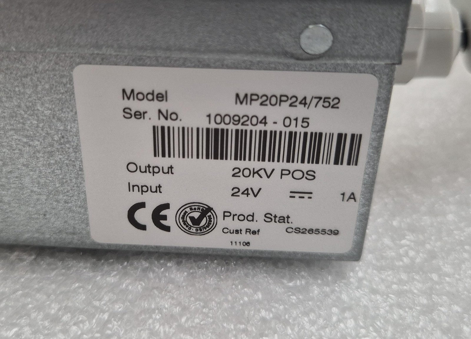 Spellman MP SERIES MP20P24/752 20KV POS High Voltage Electronics Power Supply