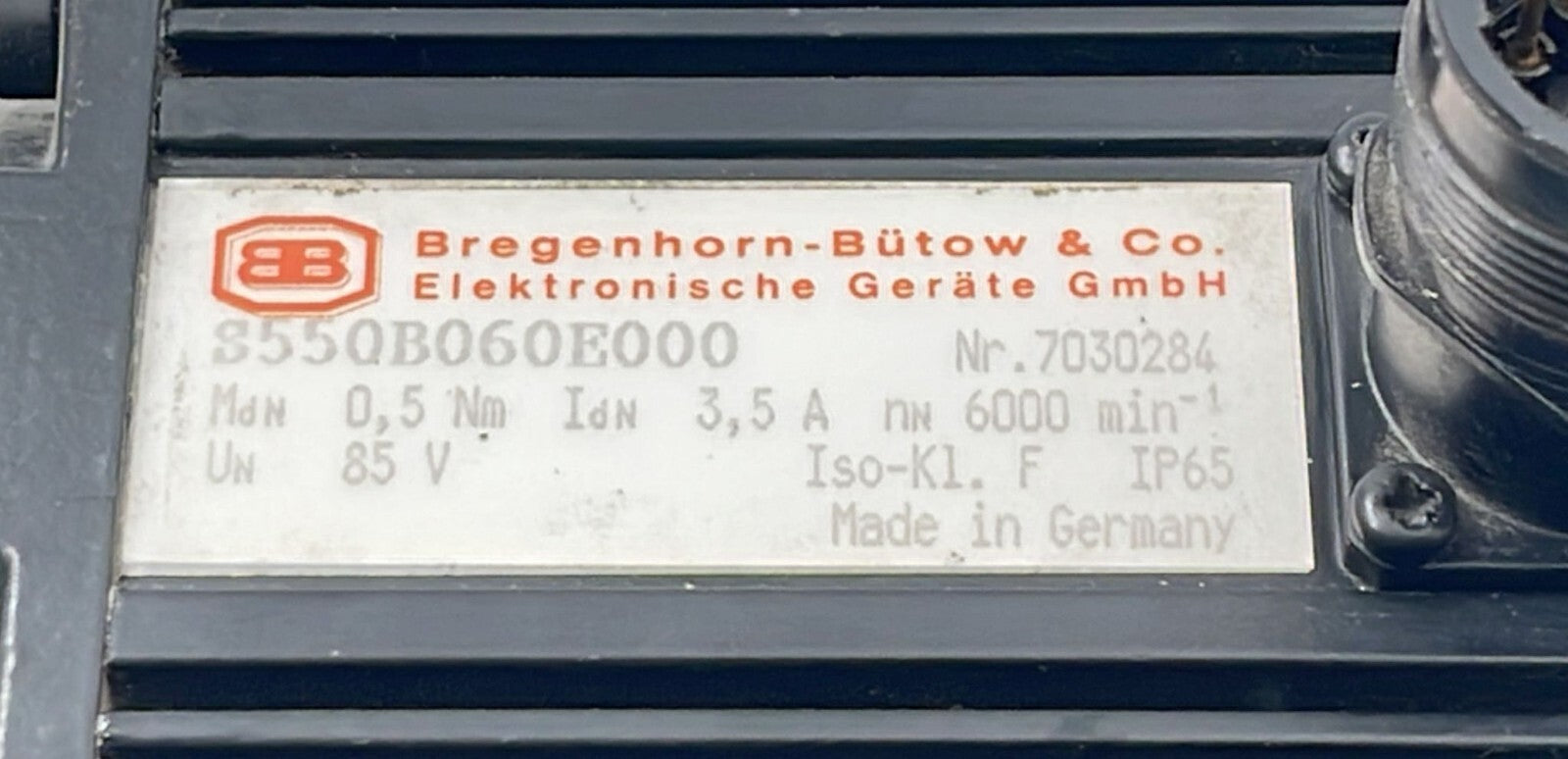Bregenhorn S550B060E000 Automation Servo Motor 85V