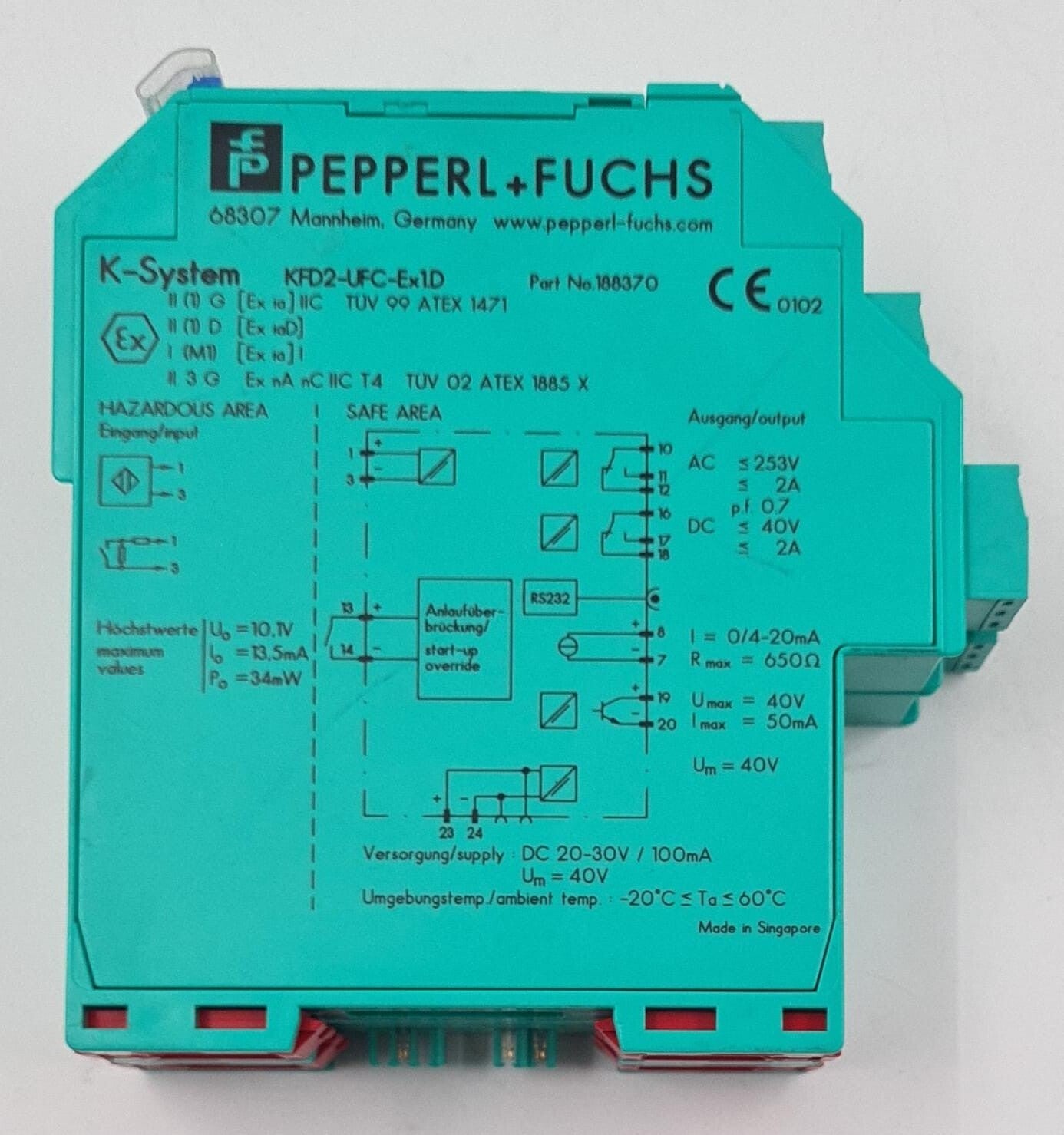 PEPPERL+FUCHS K-System KFD2-UFC-Ex1.D 188370 Frequency Converter