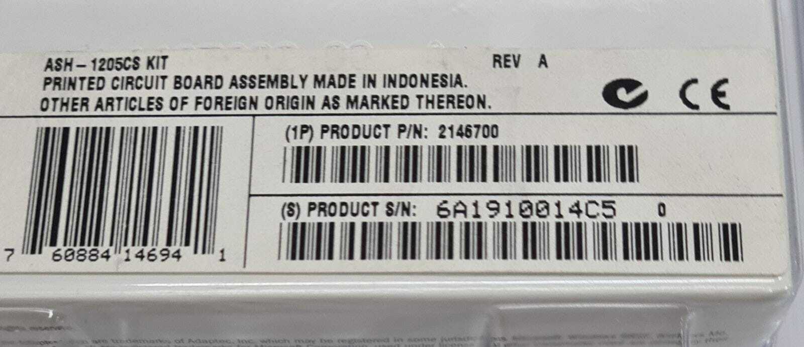 Adaptec SATAConnect ASH-1205CS Kit SATA High Speed 2-Port Serial ATA 2146700