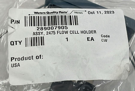 Waters Alliance 289007905 product label close-up