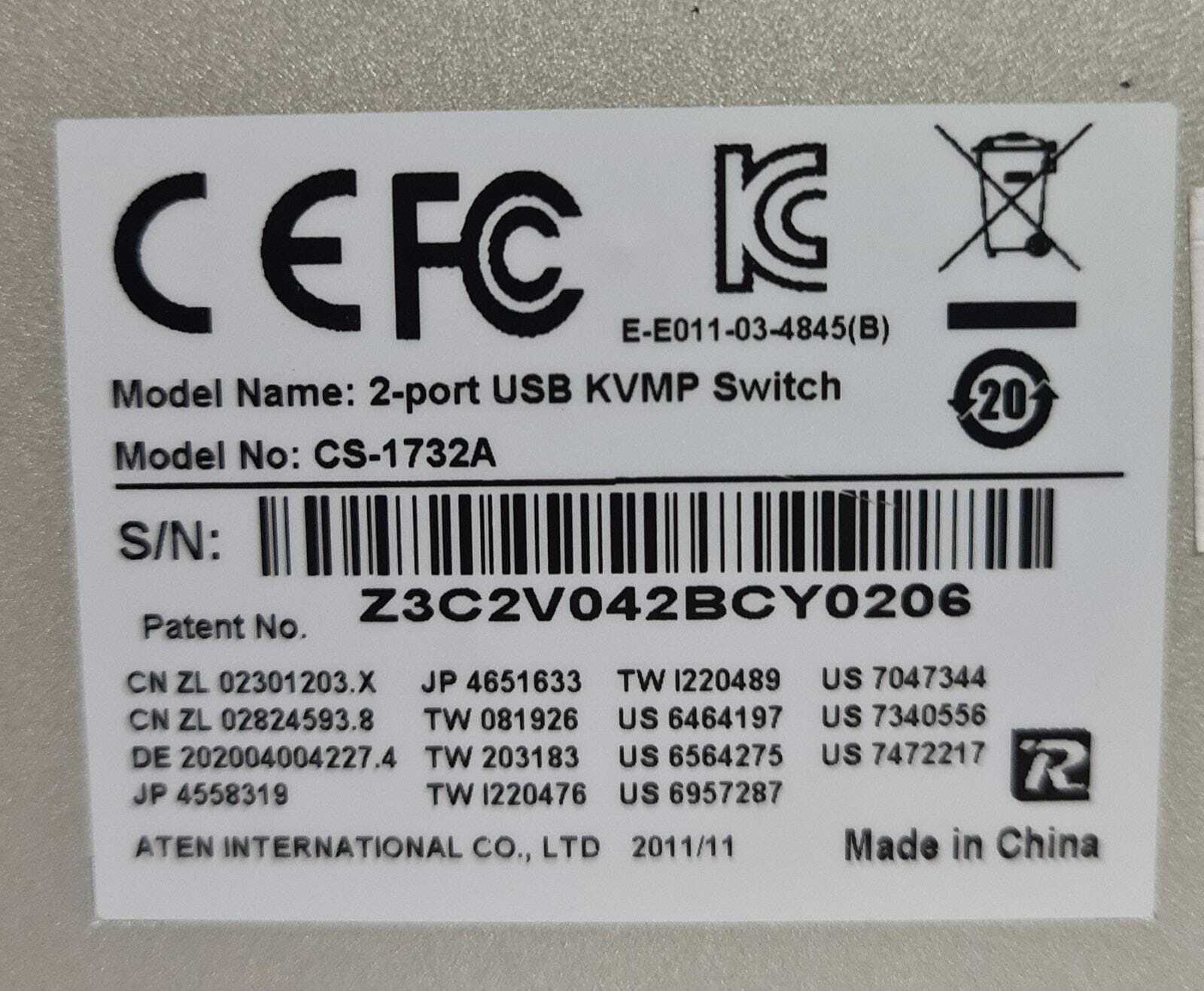 [LOT OF 3] Aten Master View KVMP Switch 2 Port USB / PS2 With Audio CS-1732A