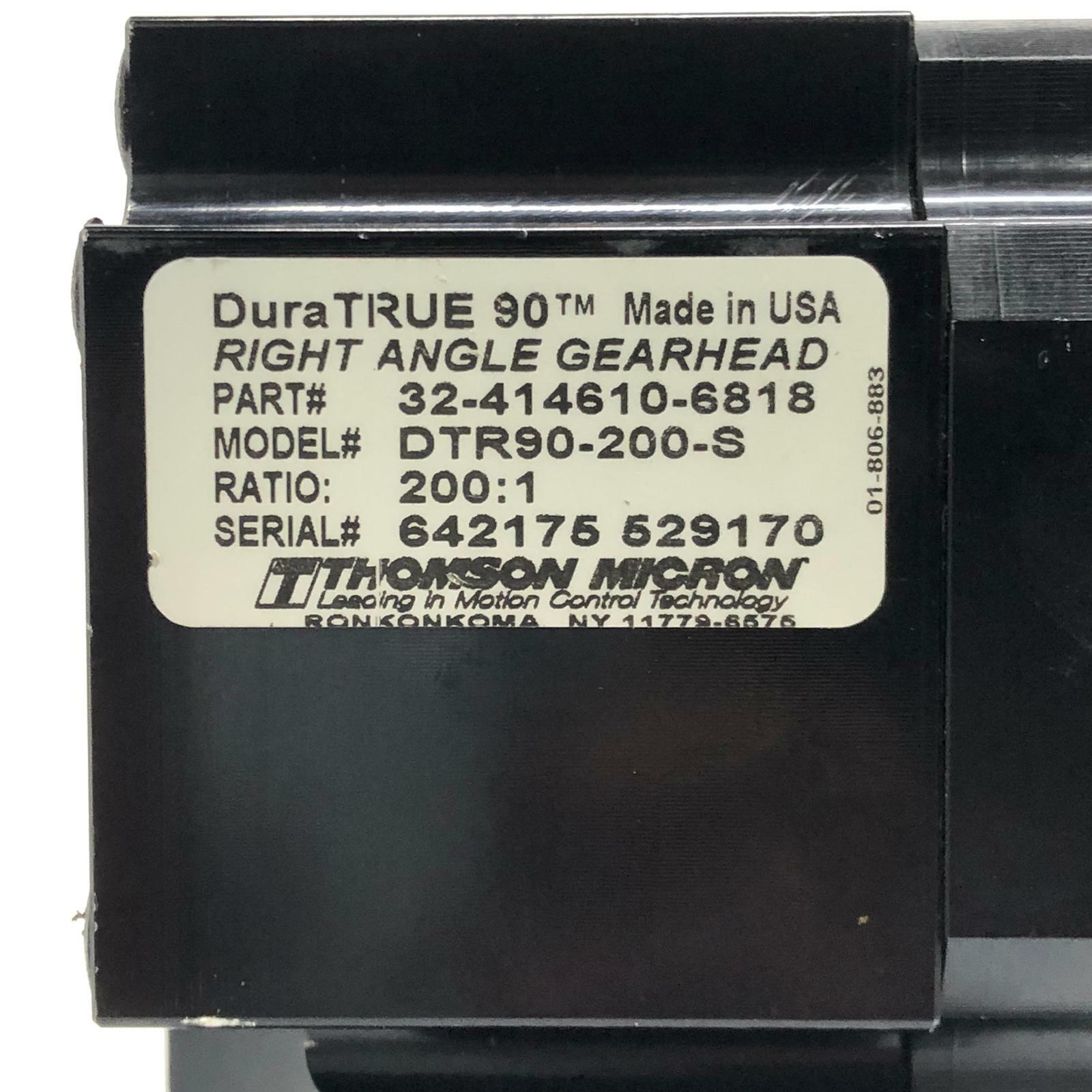 Thomson DTR90-200-S 32-414610-6818 DuraTrue 90 Right Angle Gearhead 200:1