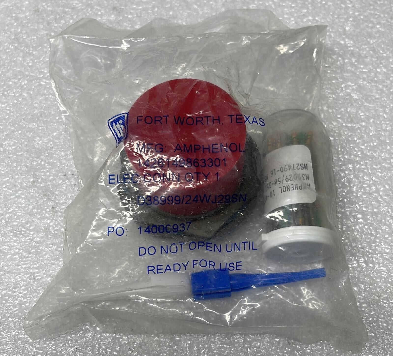 [LOT OF 5] NEW SEALED- AMPHENOL D38999/24WJ29PN Circular MIL Spec Connector